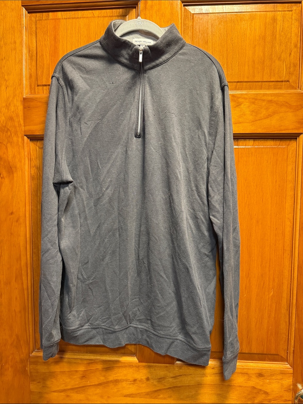 Peter Millar Men's Zip-Neck Pullover in Charcoal Gray